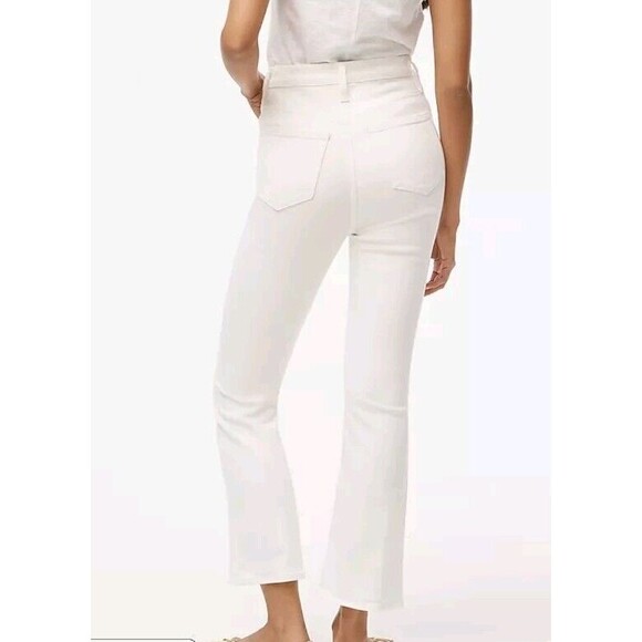 J.Crew Petite High Rise Flare Crop Jeans White  Signature Stretch Size 31P NWT - Picture 3 of 11